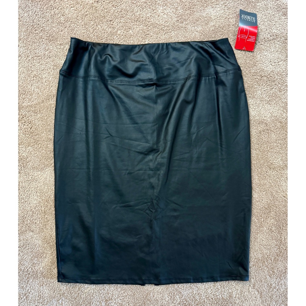 NWT Bold Elements Secretly Slender Faux Leather Pencil Skirt Women's XL